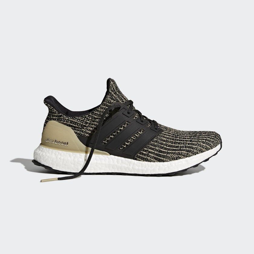 black ultra boost with gold