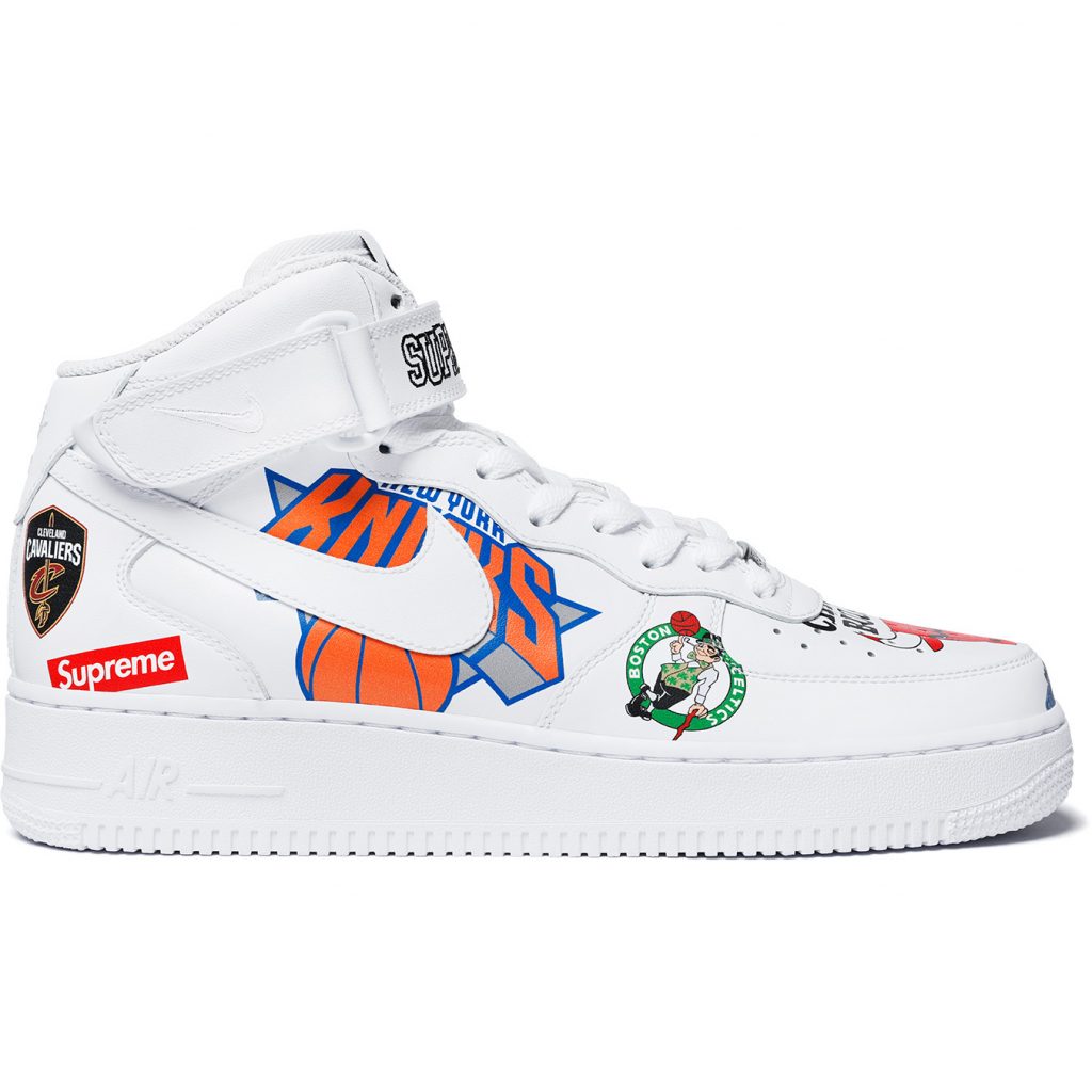 air force 1 mid supreme nba white